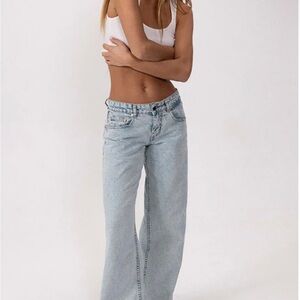 Motel Rocks Light Blue Straight Leg Jeans